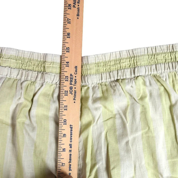 Anthropologie Shorts Lime Ivory Striped Shorts Large Petite *Missing Drawstring* - Picture 7 of 10